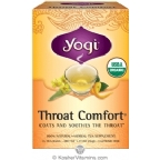 Yogi Tea Kosher Organic Throat Comfort Tea 16 Tea Bags
