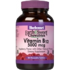 Bluebonnet Kosher EarthSweet Vitamin B12 5000 Mcg Chewable Raspberry Flavor 30 Tablets