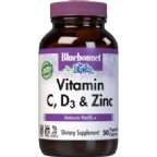 Bluebonnet Kosher Vitamin C, D3 and Zinc 50 Capsules