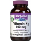 Bluebonnet Kosher Natural Vitamin K2 100 Mcg (MK-7) 100 Vegetable Capsules