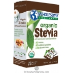Wholesome Sweeteners Kosher Organic Stevia 75 Packets