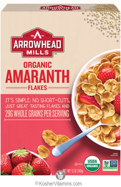 Arrowhead Mills Kosher Organic Amaranth Flakes Cereal Dairy 12 Pack 12