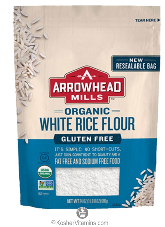 Arrowhead Mills Kosher Organic White Rice Flour Gluten Free 6 Pack 24