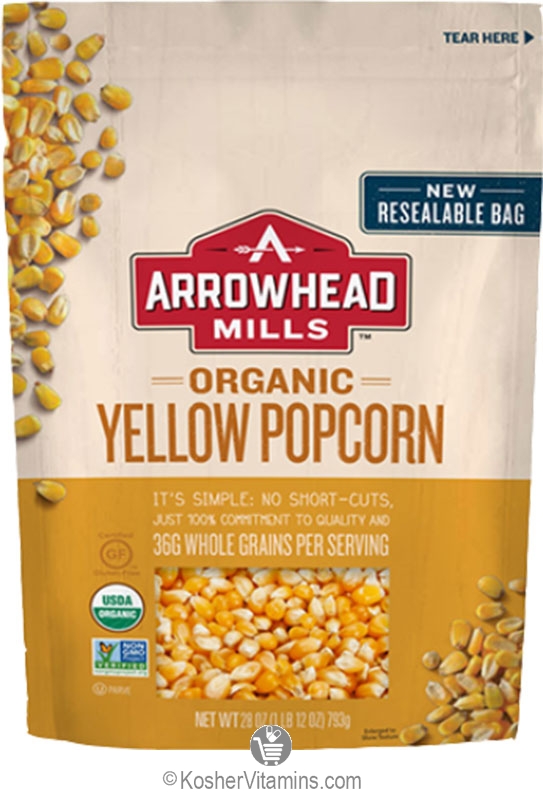 Arrowhead Mills Kosher Organic Popcorn 6 Pack 28 OZ
