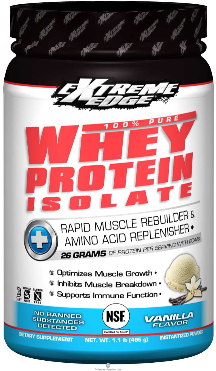 Kosher Extreme Edge Whey Protein Isolate Powder Vanilla