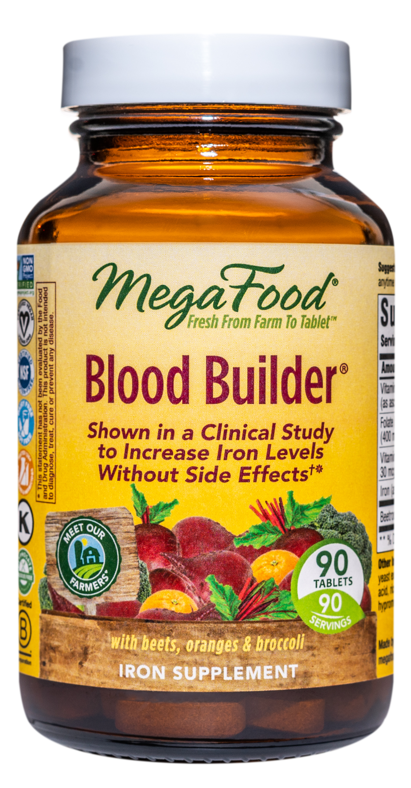 MegaFood Kosher Blood Builder Whole Food Iron Supplement Beet Root 90 Tablets MegaFood Kosher Blood Builder Whole Food Iron Supplement Beet Root 90 Tablets