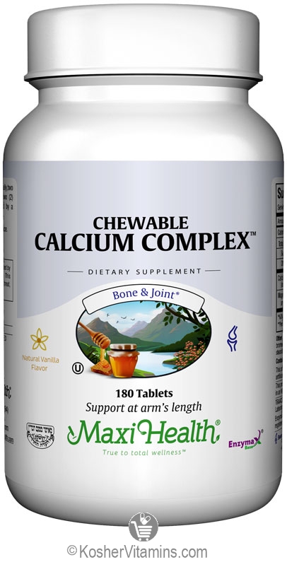 Maxi Health Kosher Chewable Calcium Complex Vanilla Flavor 180 Tablets Koshervitamins Com