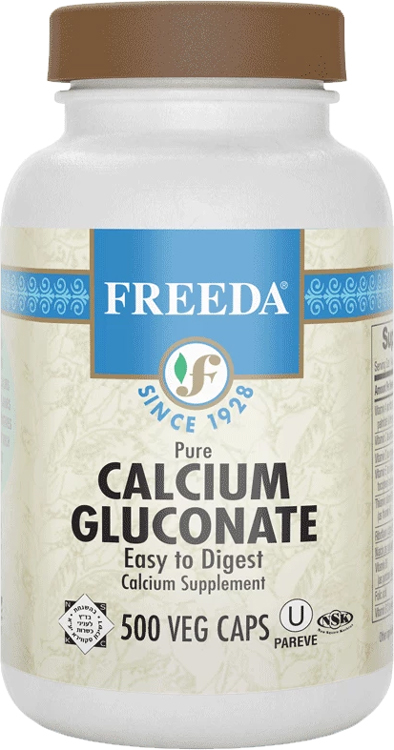 Freeda Kosher Calcium Gluconate 500 Veg Caps