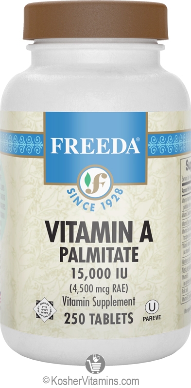geloof Previs site Concurrenten Freeda Kosher Vitamin A Palmitate 15,000 I.U. 250 Tablets -  Koshervitamins.com