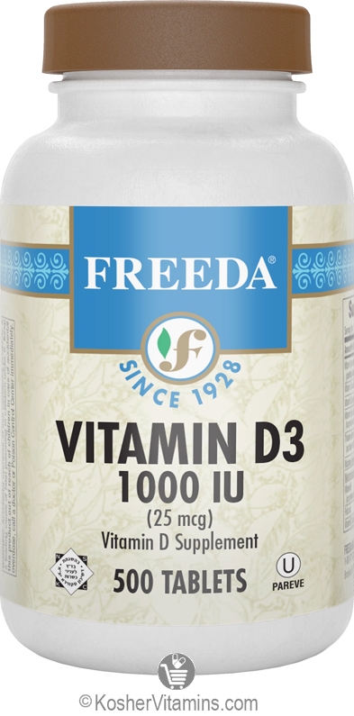 Freeda Kosher Vitamin D3 1000 Iu 500 Tablets