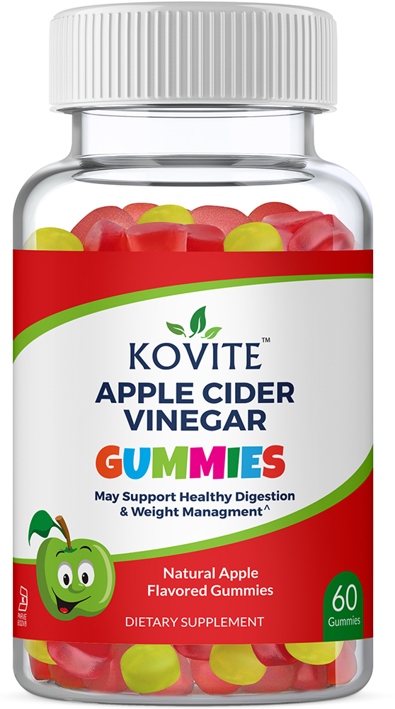 Kovite Kosher Apple Cider Vinegar Gummies Natural Apple Flavor 60