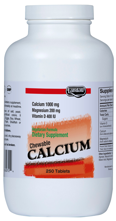 Landau Kosher Chewable Calcium Magnesium With Vitamin D 250 Tablets Koshervitamins Com
