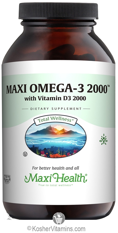 Maxi Health Kosher Maxi Omega 3 2000 With Vitamin D3 2000 Iu
