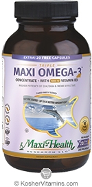 Maxi Health Kosher Triple Maxi Omega 3 Concentrate Fish Oil
