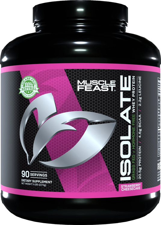 Muscle Feast Kosher 100 Pure Whey Protein Isolate Powder Strawberry