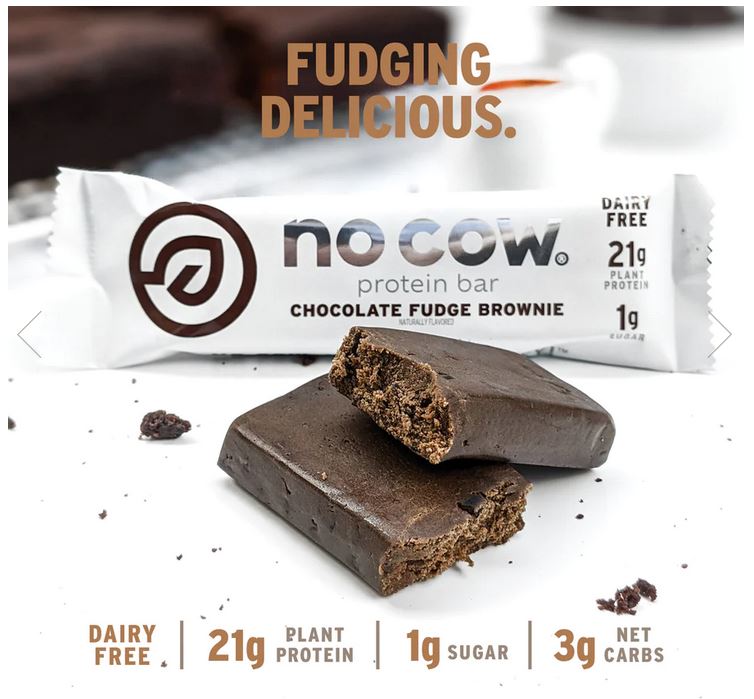 No Cow Kosher Protein Bar Chocolate Fudge Brownie OUDe 12 Bars