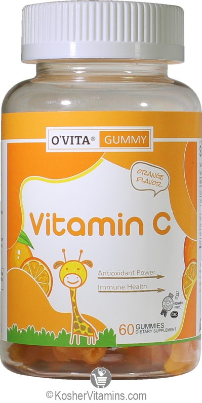 Ovita Gummy Kosher Vitamin C With Rose Hips Gummies Orange