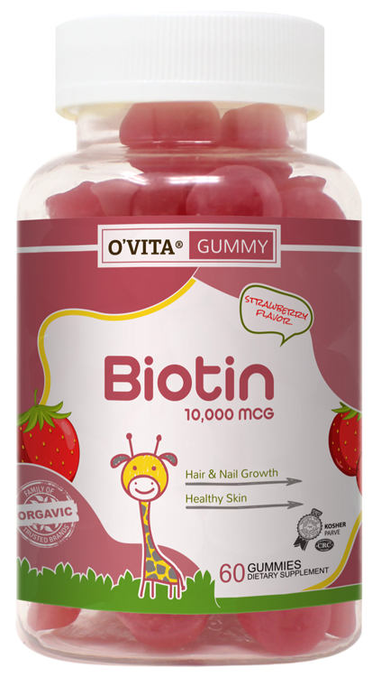 O`Vita Gummy Kosher Biotin Hair, Nail & Skin Support Strawberry Flavor 60 Gummies O`Vita Gummy Kosher Biotin Hair, Nail & Skin Support Strawberry Flavor 60 Gummies