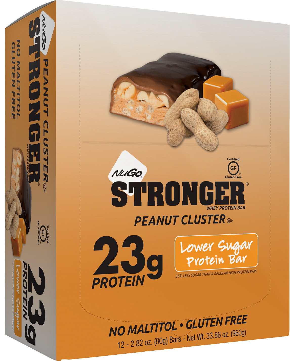 NuGo Nutrition Kosher Stronger 25g Whey & Rice Protein Bar Lower Sugar
