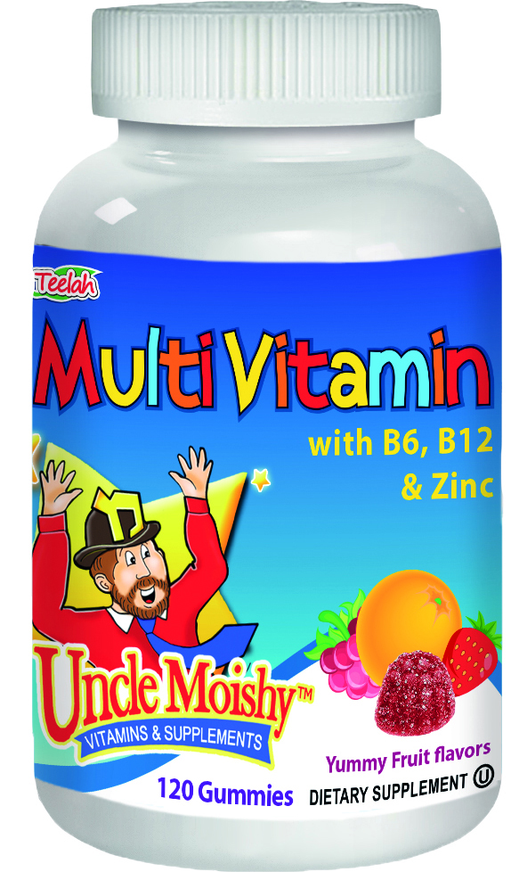 Uncle Moishy Kosher Childrens Multi Vitamin & Mineral with B6, B12