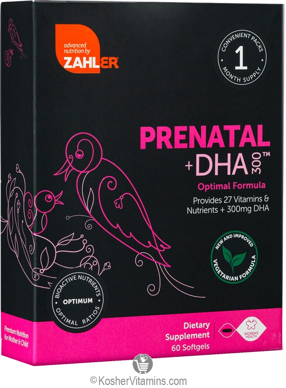 Zahlers Kosher Prenatal +DHA 300 1 Month Supply 60 Softgels