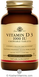 Solgar Kosher Vitamin D3 1000 Iu Chewable Strawberry Banana