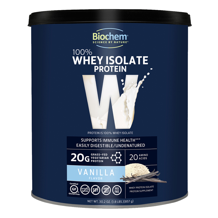 Biochem Kosher 100 Whey Protein Powder Dairy Vanilla 30.2 oz