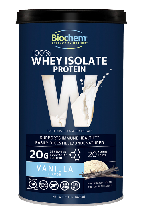 Biochem Kosher 100 Whey Protein Powder Dairy Vanilla 15.1 OZ