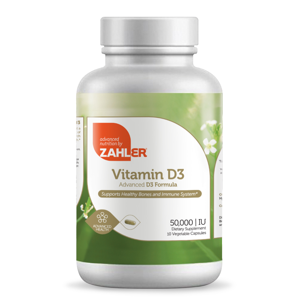 Zahlers Kosher Vitamin D3 50,000 IU 120 Capsules - Koshervitamins.com