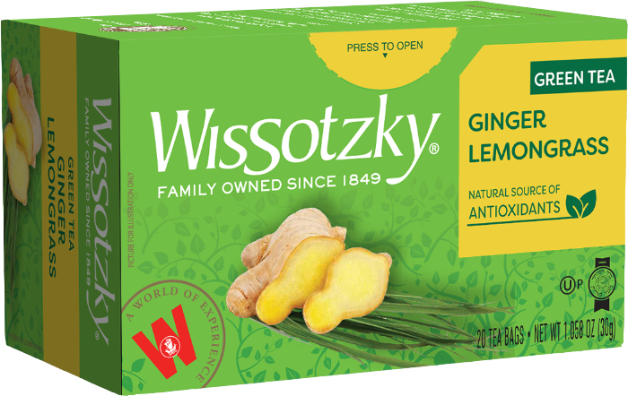 Wissotzky Tea Kosher Green Tea with Ginger & Lemongrass 20 Tea Bags ...