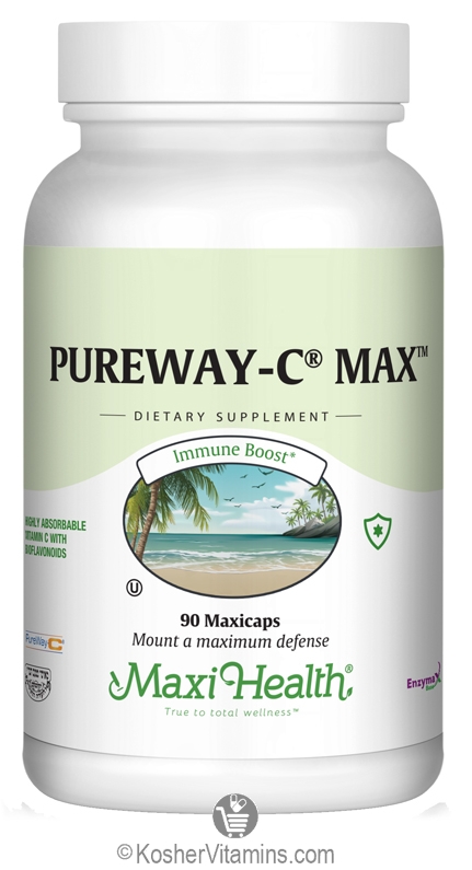 Maxi Health Kosher PureWay-C Max Vitamin C 500 mg with Bioflavonoids 90