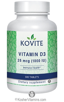 Kovite Kosher Vitamin D3 25 mcg (1000 IU) 500 Tablets