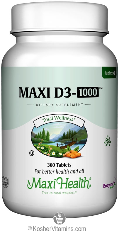 Maxi Health Kosher Vitamin D3 1000 IU 360 Tablets