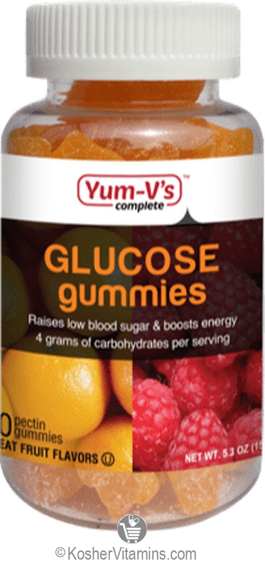 Yum V’s Kosher Glucose Gummies Fruit Flavor 60 Gummies - Koshervitamins.com