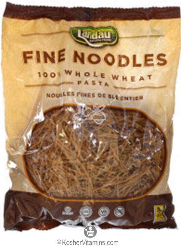 Landau Kosher 100 Whole Wheat Fine Noodles Pasta 12 OZ