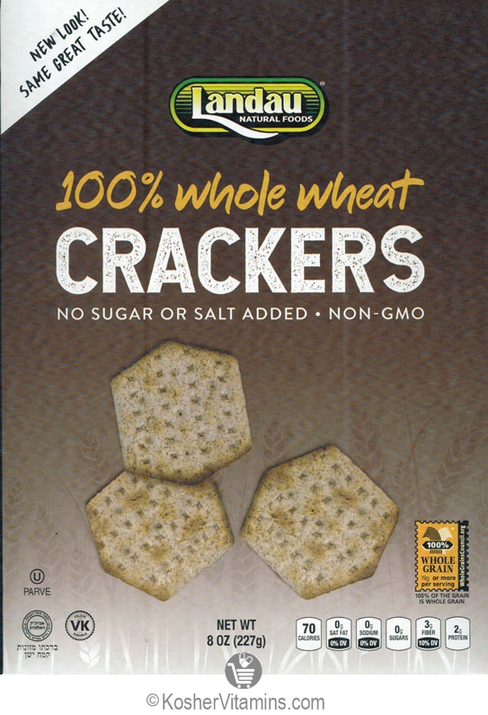 Landau Kosher 100 Whole Wheat Crackers 8 oz