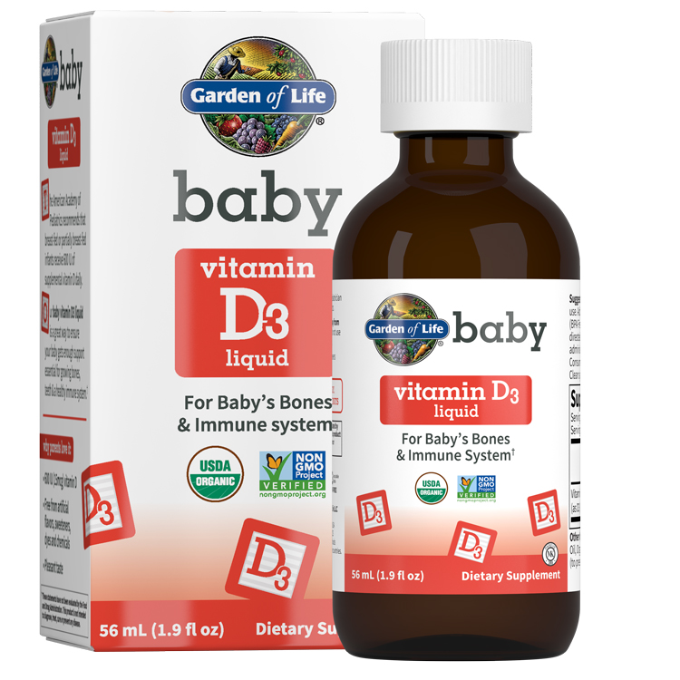 Garden of Life Kosher Organic Baby Vitamin D3 Liquid 1.9 oz
